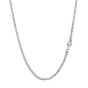 Bids.com 2.1mm 14k White Gold Round Wheat Chain Necklaces White Smoke 16 / White Gold,18 / White Gold,20 / White Gold,22 / White Gold,24 / White Gold,One / White Gold