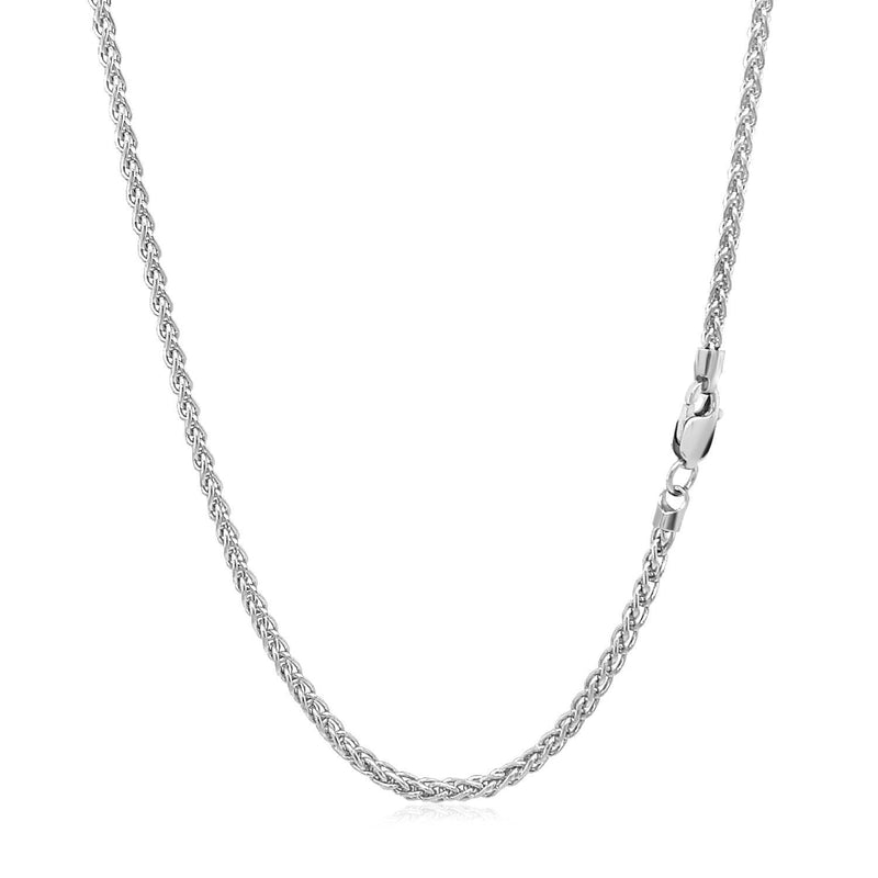 Bids.com 2.1mm 14k White Gold Round Wheat Chain Necklaces White Smoke 16 / White Gold,18 / White Gold,20 / White Gold,22 / White Gold,24 / White Gold,One / White Gold
