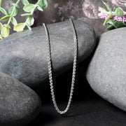 Bids.com 2.1mm 14k White Gold Round Wheat Chain Necklaces Black 16 / White Gold,18 / White Gold,20 / White Gold,22 / White Gold,24 / White Gold,One / White Gold