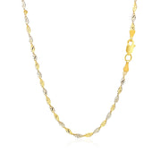 Bids.com 2.0mm 14k Two-Tone Gold Singapore Chain Necklaces White Smoke 16 / Two-Tone Gold,18 / Two-Tone Gold,20 / Two-Tone Gold
