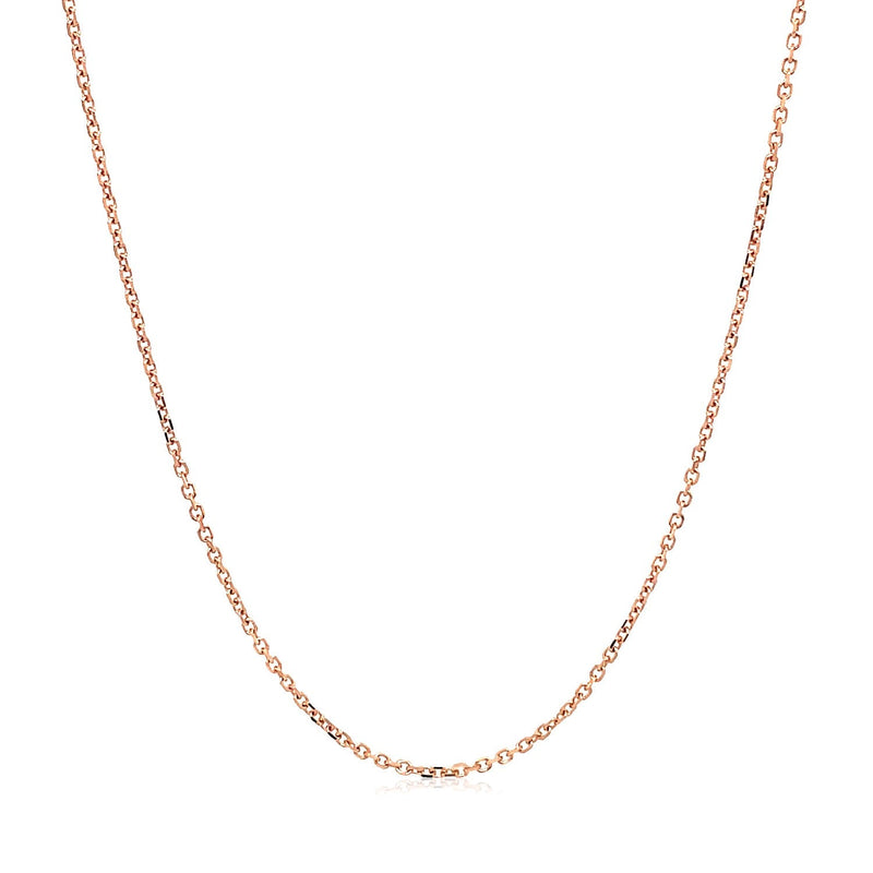 Bids.com 14k Rose Gold Diamond Cut Cable Link Chain 1.1mm Necklaces White Smoke 16 / Rose Gold,17 / Rose Gold,18 / Rose Gold,20 / Rose Gold