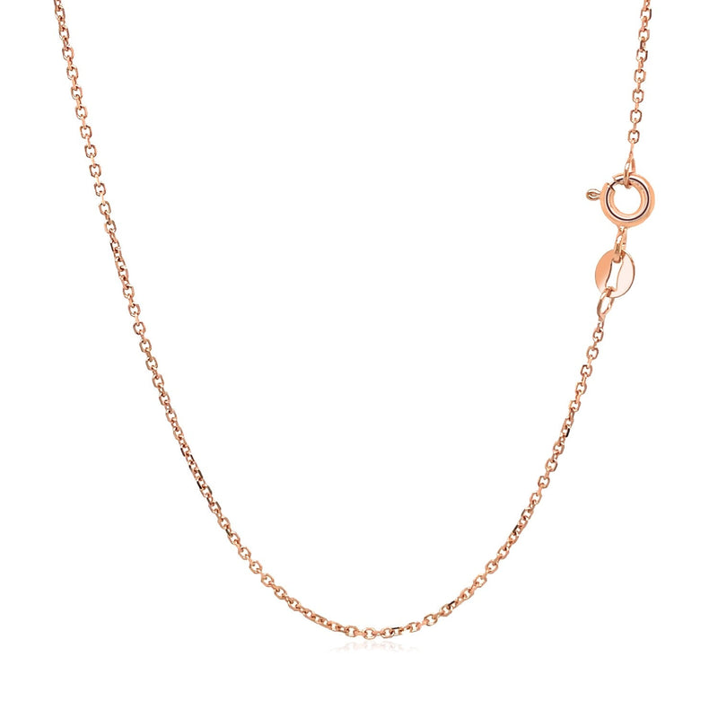 Bids.com 14k Rose Gold Diamond Cut Cable Link Chain 1.1mm Necklaces White Smoke 16 / Rose Gold,17 / Rose Gold,18 / Rose Gold,20 / Rose Gold