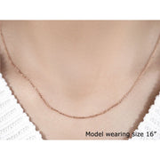 Bids.com 14k Rose Gold Diamond Cut Cable Link Chain 1.1mm Necklaces Tan 16 / Rose Gold,17 / Rose Gold,18 / Rose Gold,20 / Rose Gold