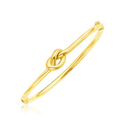 Bids.com 14k Yellow Gold Bangle Bracelet with Polished Knot Bracelets White Smoke 7 / Yellow Gold