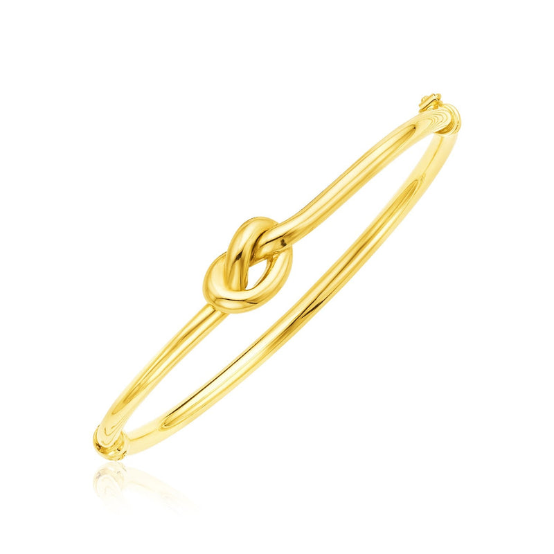 Bids.com 14k Yellow Gold Bangle Bracelet with Polished Knot Bracelets White Smoke 7 / Yellow Gold