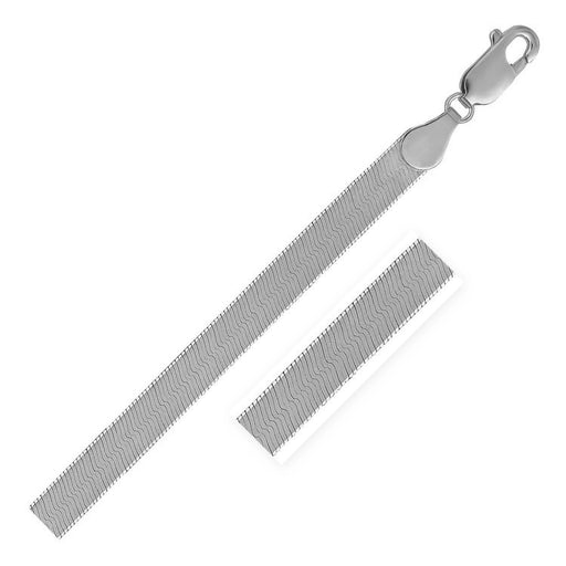 Bids.com 14k White Gold Super Flex Herringbone Bracelet (4.60 mm) Bracelets White Smoke 7 / White Gold