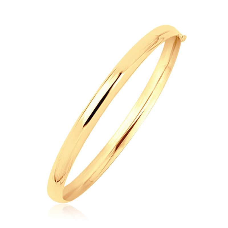 Bids.com 14k Yellow Gold Dome Design Polished Children's Bangle Bracelets White Smoke 5.5 / Yellow Gold,One / Yellow Gold