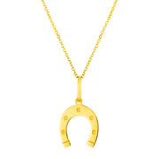 Bids.com 14K Yellow Gold Necklace with Horseshoe Necklaces White Smoke 18 / Yellow Gold