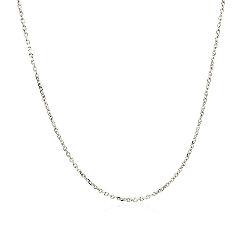 Bids.com 14k White Gold Diamond Cut Cable Link Chain 1.1mm Necklaces White Smoke 16 / White Gold,17 / White Gold,18 / White Gold,20 / White Gold,24 / White Gold