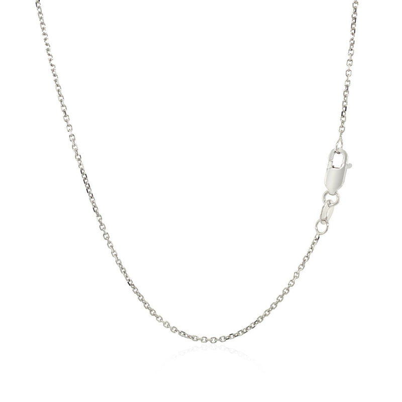 Bids.com 14k White Gold Diamond Cut Cable Link Chain 1.1mm Necklaces White Smoke 16 / White Gold,17 / White Gold,18 / White Gold,20 / White Gold,24 / White Gold