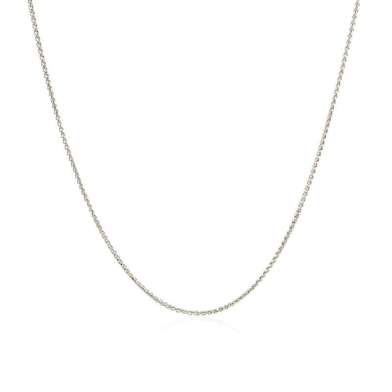 Bids.com 14k White Gold Diamond Cut Round Wheat Chain 0.6mm Necklaces White Smoke 16 / White Gold,18 / White Gold,20 / White Gold,One / White Gold