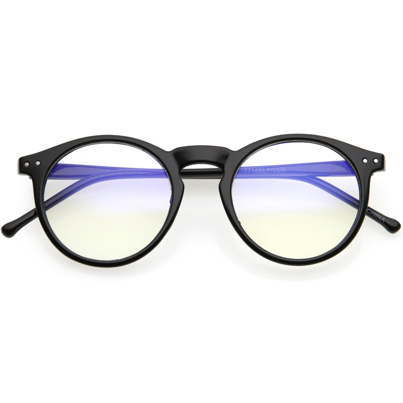 zeroUV Retro P3 Shaped Clear Lens Blue Light Blocking Glasses D158 Glasses White Smoke Black / Clear