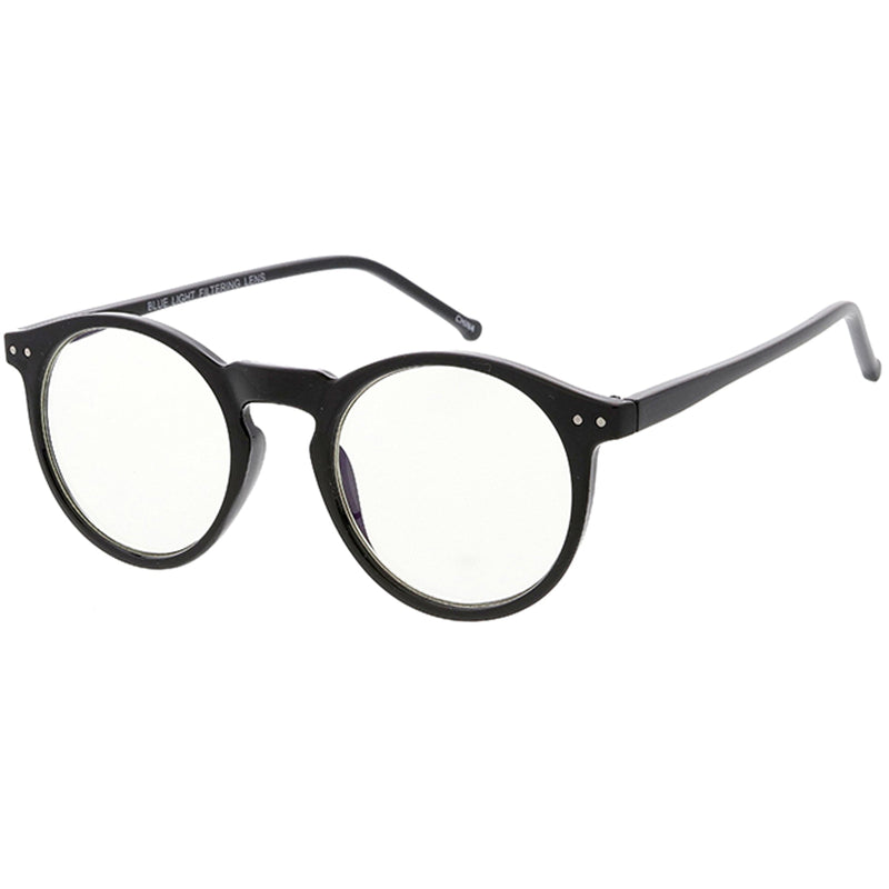 zeroUV Retro P3 Shaped Clear Lens Blue Light Blocking Glasses D158 Glasses White Smoke Black / Clear,Clear / Clear,Tortoise / Clear,Clear Tortoise / Clear