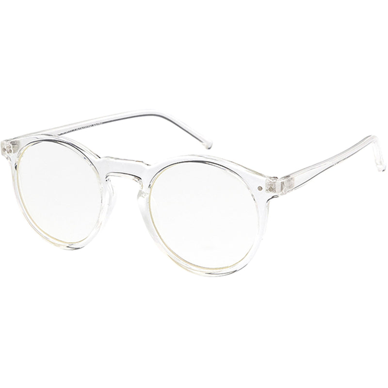 zeroUV Retro P3 Shaped Clear Lens Blue Light Blocking Glasses D158 Glasses White Smoke Black / Clear,Clear / Clear,Tortoise / Clear,Clear Tortoise / Clear