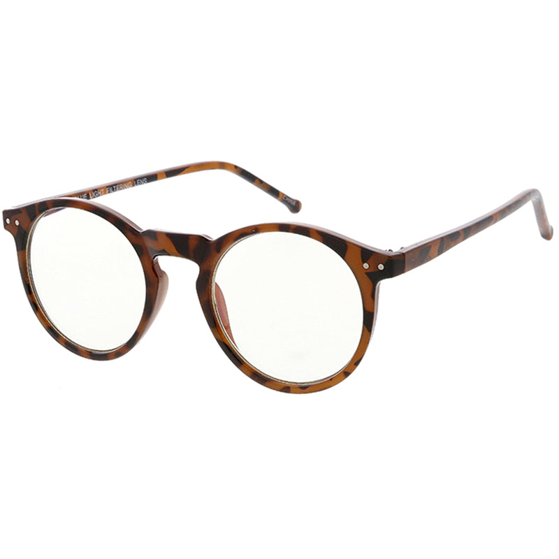 zeroUV Retro P3 Shaped Clear Lens Blue Light Blocking Glasses D158 Glasses White Smoke Black / Clear,Clear / Clear,Tortoise / Clear,Clear Tortoise / Clear