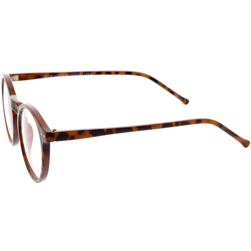 zeroUV Retro P3 Shaped Clear Lens Blue Light Blocking Glasses D158 Glasses White Smoke Black / Clear,Clear / Clear,Tortoise / Clear,Clear Tortoise / Clear