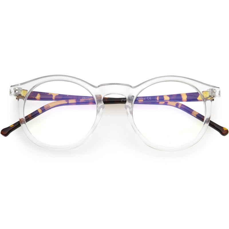 zeroUV Retro P3 Shaped Clear Lens Blue Light Blocking Glasses D158 Glasses White Smoke Black / Clear,Clear / Clear,Tortoise / Clear,Clear Tortoise / Clear