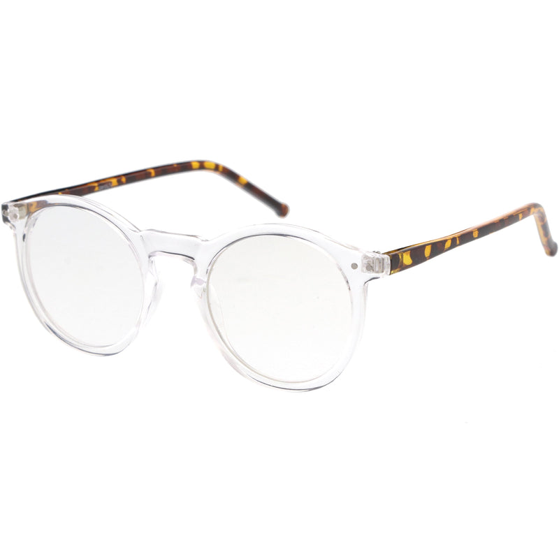 zeroUV Retro P3 Shaped Clear Lens Blue Light Blocking Glasses D158 Glasses White Smoke Black / Clear,Clear / Clear,Tortoise / Clear,Clear Tortoise / Clear
