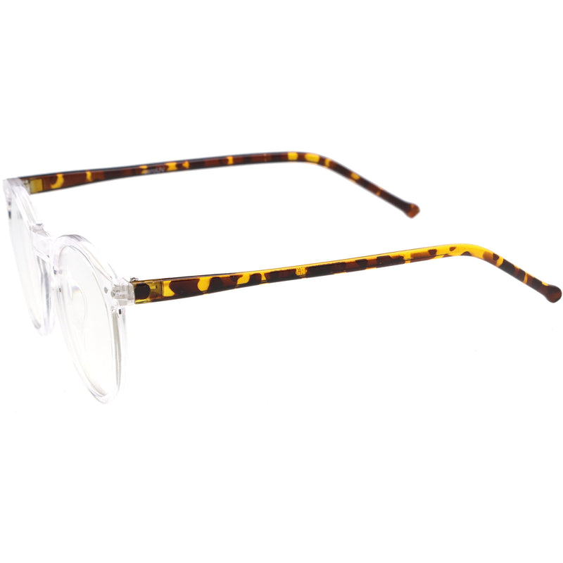 zeroUV Retro P3 Shaped Clear Lens Blue Light Blocking Glasses D158 Glasses White Smoke Black / Clear,Clear / Clear,Tortoise / Clear,Clear Tortoise / Clear