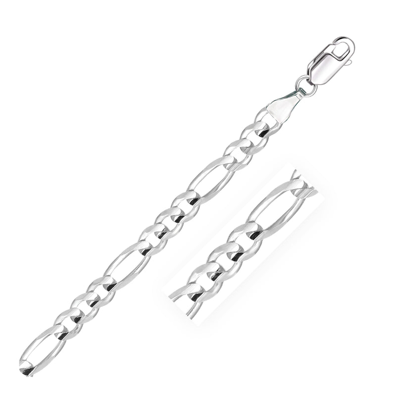 Bids.com 6.0mm 14k White Gold Solid Figaro Chain Necklaces White Smoke 20 / White Gold,22 / White Gold,24 / White Gold,One / White Gold