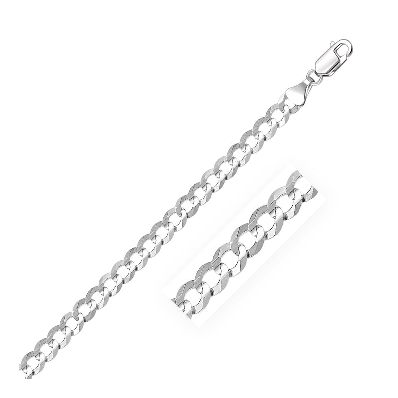 Bids.com 5.7mm 14k White Gold Solid Curb Chain Necklaces White Smoke 20 / White Gold,22 / White Gold,24 / White Gold,One / White Gold