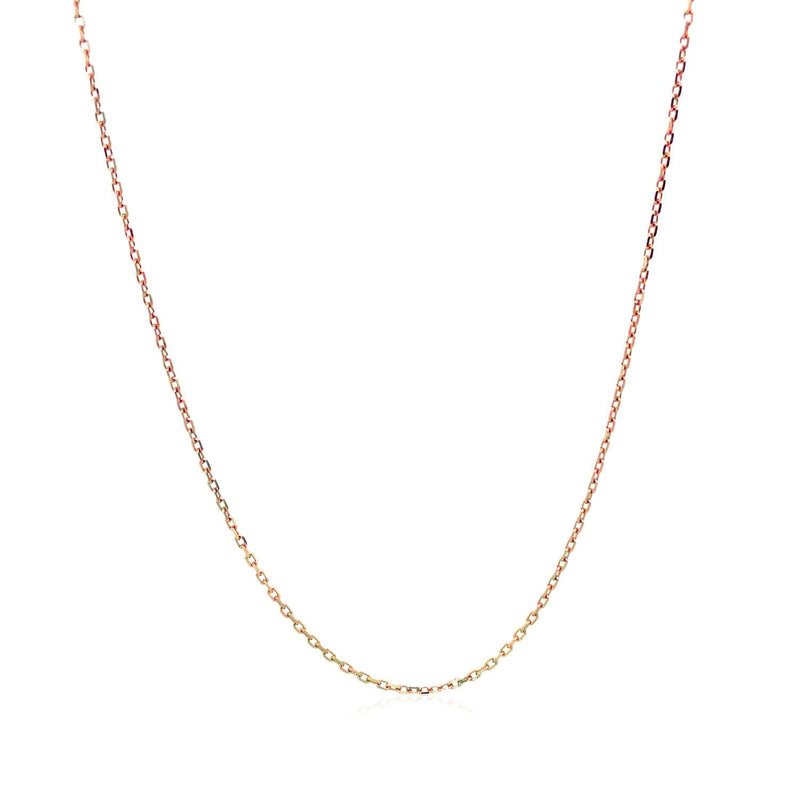 Bids.com Diamond Cut Cable Link Chain in 14k Rose Gold (0.8 mm) Necklaces White Smoke 16 / Rose Gold,18 / Rose Gold,20 / Rose Gold,One / Rose Gold