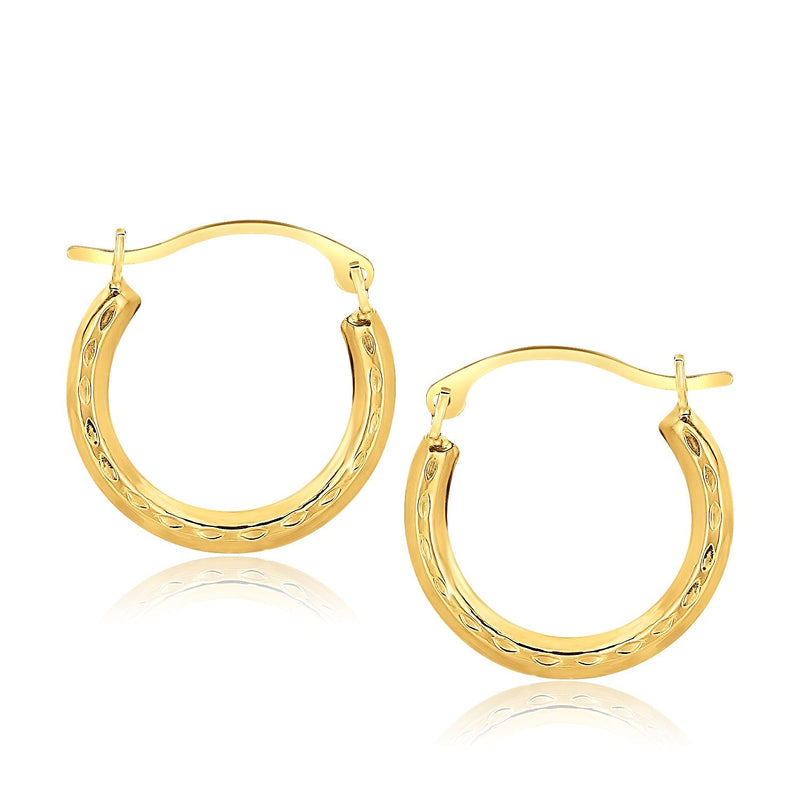 Bids.com 10k Yellow Gold Fancy Hoop Earrings Earrings White Smoke Yellow Gold