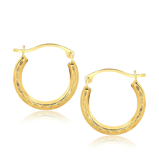 Bids.com 10k Yellow Gold Fancy Hoop Earrings Earrings White Smoke Yellow Gold