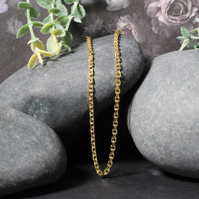 Bids.com 3.1mm 14k Yellow Gold Diamond Cut Cable Link Chain Necklaces Black 18 / Yellow Gold,20 / Yellow Gold,22 / Yellow Gold,24 / Yellow Gold,One / Yellow Gold