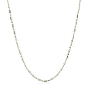 Bids.com 14k White Gold Diamond-Cut Alternating Bead Chain 1.5mm Necklaces White Smoke 16 / White Gold,18 / White Gold,20 / White Gold,24 / White Gold,One / White Gold