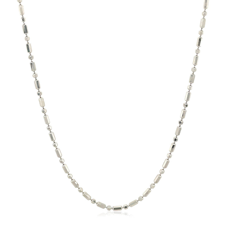 Bids.com 14k White Gold Diamond-Cut Alternating Bead Chain 1.5mm Necklaces White Smoke 16 / White Gold,18 / White Gold,20 / White Gold,24 / White Gold,One / White Gold