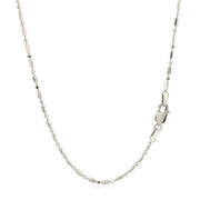 Bids.com 14k White Gold Diamond-Cut Alternating Bead Chain 1.5mm Necklaces White Smoke 16 / White Gold,18 / White Gold,20 / White Gold,24 / White Gold,One / White Gold