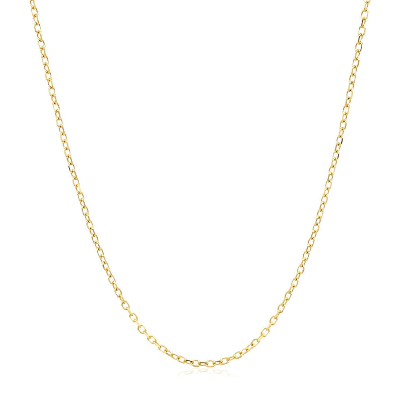 Bids.com 14k Yellow Gold Faceted Cable Link Chain 1.3mm Necklaces White Smoke 16 / Yellow Gold,18 / Yellow Gold,20 / Yellow Gold