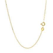 Bids.com 14k Yellow Gold Faceted Cable Link Chain 1.3mm Necklaces White Smoke 16 / Yellow Gold,18 / Yellow Gold,20 / Yellow Gold