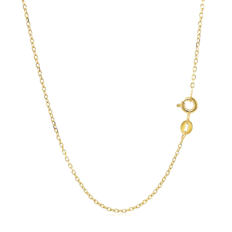 Bids.com 14k Yellow Gold Faceted Cable Link Chain 1.3mm Necklaces White Smoke 16 / Yellow Gold,18 / Yellow Gold,20 / Yellow Gold