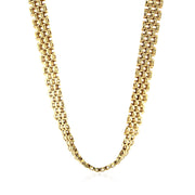 Bids.com 14k Yellow Gold Fancy Polished Multi-Row Panther Link Necklace Necklaces White Smoke 17 / Yellow Gold