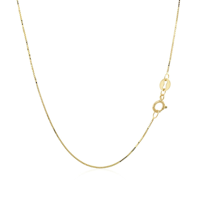 Bids.com 14k Yellow Gold Classic Box Chain 0.6mm Necklaces White Smoke 13 / Yellow Gold,16 / Yellow Gold,17 / Yellow Gold,18 / Yellow Gold,20 / Yellow Gold,24 / Yellow Gold