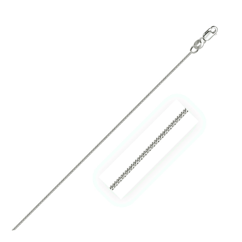 Bids.com 14k White Gold Gourmette Chain 1.0mm Necklaces White Smoke 16 / White Gold,18 / White Gold,20 / White Gold,One / White Gold