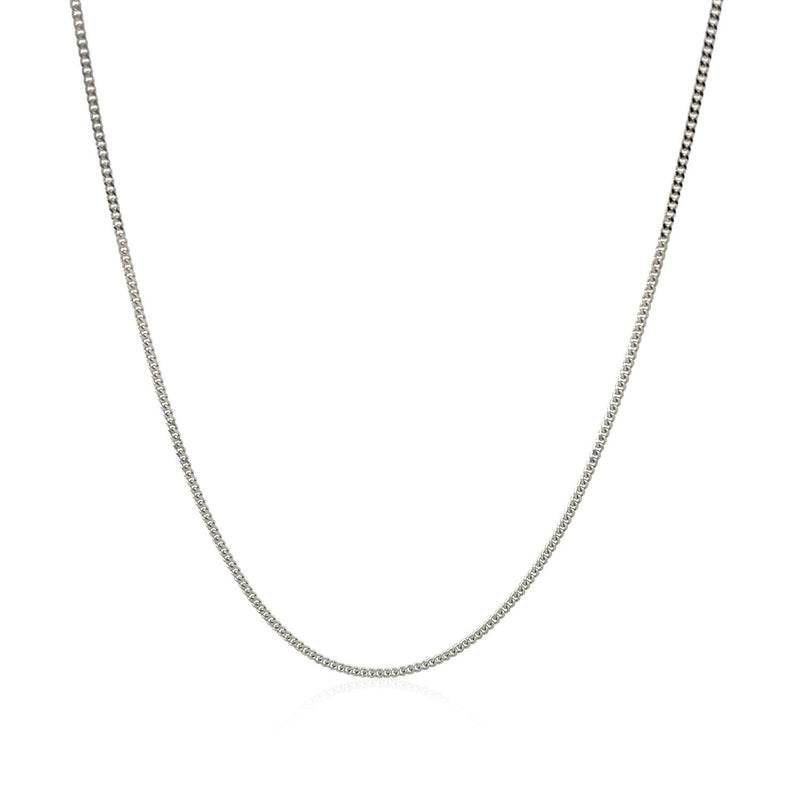 Bids.com 14k White Gold Gourmette Chain 1.0mm Necklaces White Smoke 16 / White Gold,18 / White Gold,20 / White Gold,One / White Gold