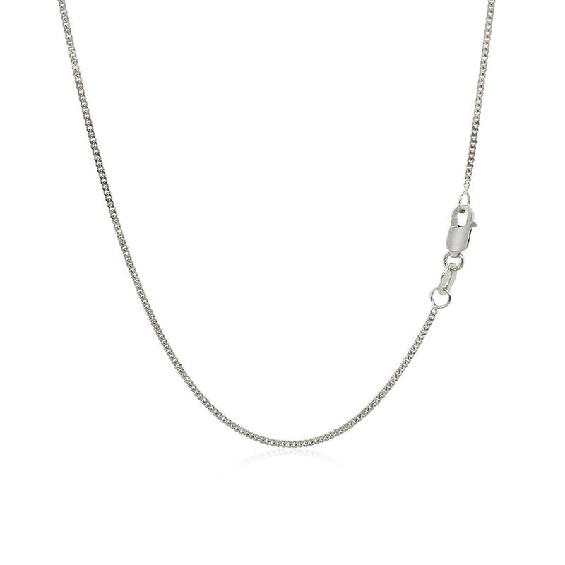 Bids.com 14k White Gold Gourmette Chain 1.0mm Necklaces White Smoke 16 / White Gold,18 / White Gold,20 / White Gold,One / White Gold