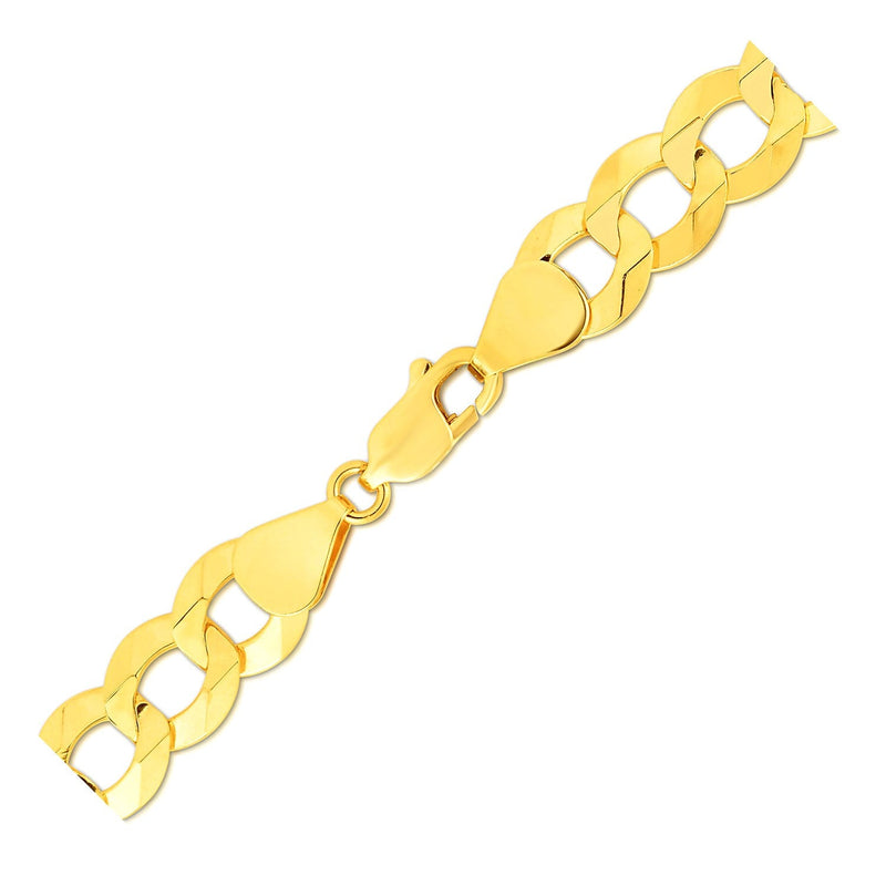 Bids.com 14k Yellow Gold Solid Curb Bracelet 10.0mm Bracelets White Smoke 8.5 / Yellow Gold