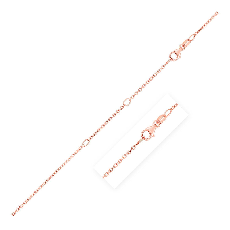 Bids.com Double Extendable Cable Chain in 14k Rose Gold (1.2mm) Necklaces White Smoke 18 / Rose Gold