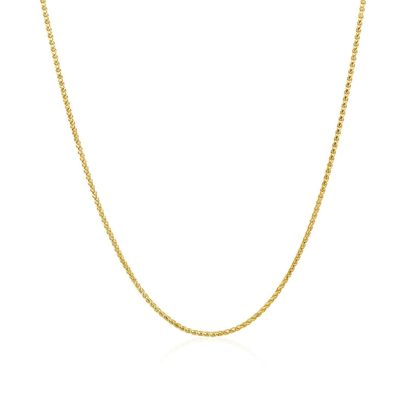 Bids.com 14k Yellow Gold Diamond Cut Round Wheat Chain 1.0mm Necklaces White Smoke 16 / Yellow Gold,18 / Yellow Gold,20 / Yellow Gold,One / Yellow Gold