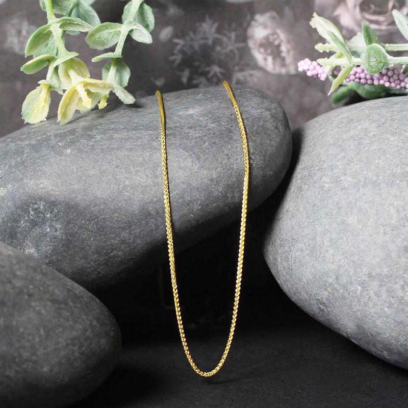 Bids.com 14k Yellow Gold Diamond Cut Round Wheat Chain 1.0mm Necklaces Black 16 / Yellow Gold,18 / Yellow Gold,20 / Yellow Gold,One / Yellow Gold