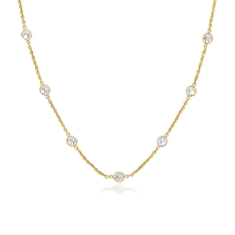 Bids.com 14k Yellow Gold CZ By the Yard Long Links Necklaces White Smoke 16 / Yellow Gold,18 / Yellow Gold,38 / Yellow Gold