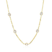 Bids.com 14k Yellow Gold CZ By the Yard Long Links Necklaces White Smoke 16 / Yellow Gold,18 / Yellow Gold,38 / Yellow Gold