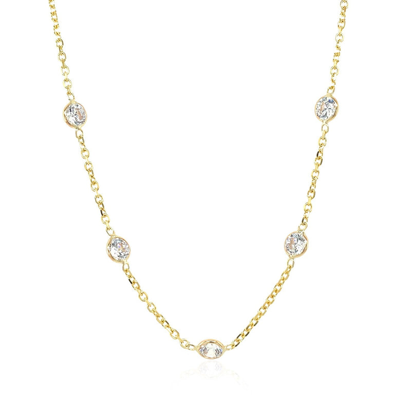 Bids.com 14k Yellow Gold CZ By the Yard Long Links Necklaces White Smoke 16 / Yellow Gold,18 / Yellow Gold,38 / Yellow Gold