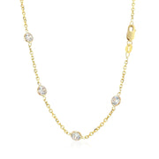 Bids.com 14k Yellow Gold CZ By the Yard Long Links Necklaces White Smoke 16 / Yellow Gold,18 / Yellow Gold,38 / Yellow Gold