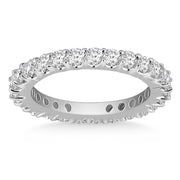 Bids.com 14k White Gold Common Prong Round Diamond Eternity Ring Rings White Smoke 4 / White Gold,5 / White Gold,6 / White Gold,7 / White Gold,8 / White Gold