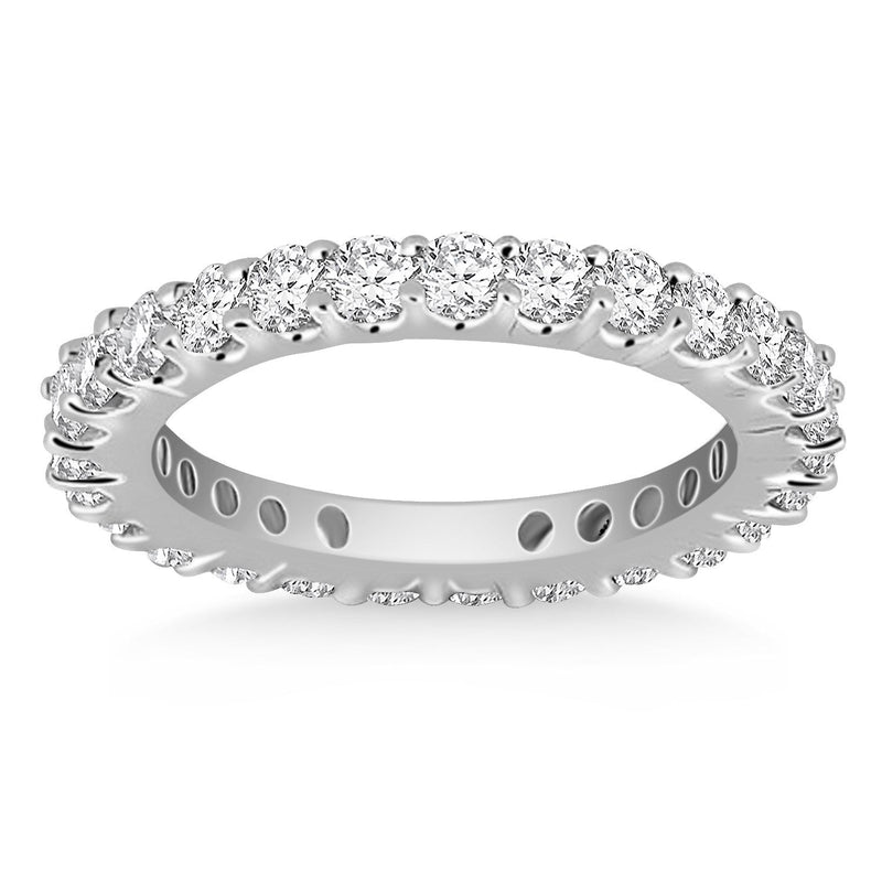 Bids.com 14k White Gold Common Prong Round Diamond Eternity Ring Rings White Smoke 4 / White Gold,5 / White Gold,6 / White Gold,7 / White Gold,8 / White Gold